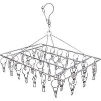 Socken-Trockenständer, Wäscheständer zum Aufhängen mit 40 windfesten Edelstahlclips für Socken, Unterwäsche, Kleidung und Handtücher