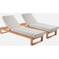 Set 2 lettini prendisole di legno di eucalipto multiposizione