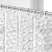 Shower curtain insert with 12 hooks, mildew-resistant, antibacterial, waterproof, 72 x 78 cm, semi-transparent
