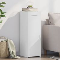 Vidaxl – Buffet blanc 30x42,5x93 cm en bois d'ingénierie – Grand espace de rangement avec tiroir – Résistant à l'humidité – Facile à nettoyer