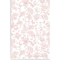 Papier peint intissé rose motifs fleurs et feuillage – Lavable et strippable – Bonne résistance à la lumière – Raccord droit – Lutece