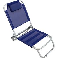 Spiaggina Regolabile in Alluminio Blu - 56x47x20/72 cm