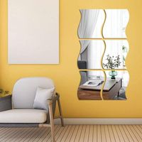 Ensemble de 6 stickers muraux ondulés en plastique 3D pour la décoration intérieure : salon, chambre, canapé, télévision, etc.