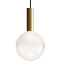 Zafferano Suspension Sfera En Verre Borosilicat Soufflé À La Bouche Avec Finition Or Et Transparent Sablé 8W Led Triac 2700K