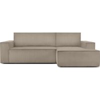 KONSIMO NAPI Ecksofa rechts, mit Schlaffunktion, in Pet Friendly Cord-Stoff, beige