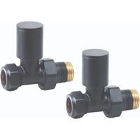 Heatwave Round Basalt Grey Straight Radiator Valves Pair