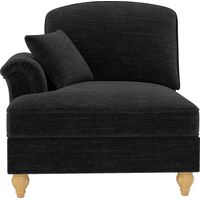 Windsor-Sofa LSF en chenille avec 1 coussin - Noir