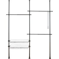Teleskop-Garderobensystem HERKULES BASIC, doppelt, schwarz, WENKO
