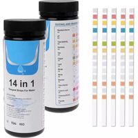 14 en 1 Testeur Chlore en Bandelette pour Eau de Piscine et Spa - 50 bandelettes de Test pour Le Chlore Libre, pH, Dureté et Chlore Rapide et Fiable