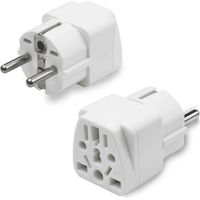 Adaptateur Prise Anglaise vers France,Adaptateur USA vers France, Adaptateur UK vers France, Adaptateur Prise Chine vers France, Adaptateur Universel de Voyage(2Pcs)