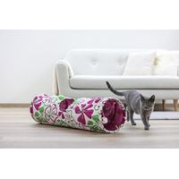 Tunnel per gatti KERBL multicolore 3 aperture con palla in peluche 90 x Ø25 cm nylon metallo