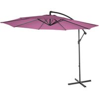 Parasol Acerra, parasol parasol, Ø 3m inclinable, polyester/acier 11kg, rouge lavande sans socle