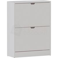 2 Schubladen Schuhschrank Flur Aufbewahrung Schrank Stehschrank, 100% FSC, Weiß