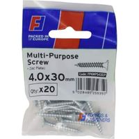 ForgeFix Multi-Purpose Pozi Screw CSK ST ZP 4.0 x 30mm ForgePack 20 FORFPMS430Z