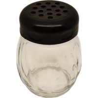 Tablecraft spargispezie in vetro con coperchio nero