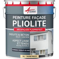Arcane Industries – Peinture façade pliolite microporeuse mate hydrofuge – Jaune paille RAL 085 90 30 – Application monocouche – Protection jusqu'à 25 ans