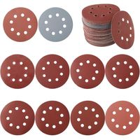 Aiducho – Disques abrasifs 125mm – Lot de 100 pièces – Grains 80/180/240/320/400/800/1000/1500/2000/3000 – Pré-perforés pour aspiration poussière – Pour bois et métal