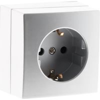 Prise Schuko saillie 16A Bel'Vue - Argent - Zenitech