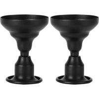 2 Pièces Porte-Bougie Style Européen Mini Rétro pour Décor Bureau et Cadeaux (Noir)