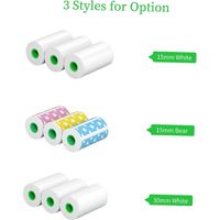 PeriPage 3 Rolls Label Thermal Paper Sticker Cute Bear Pattern Self-Adhesive Printable Paper Roll L