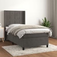 Boxspringbett mit Matratze Dunkelgrau 90x190 cm Samt vidaXL