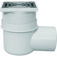 Horizontaler Kellerschacht aus Edelstahl DN75 148x148mm/138x138mm mit Siphon