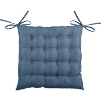 Galette de chaise unie en 16 points Bleu Foncé 40x40 cm