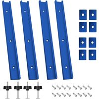 4 Stück T Nut Schiene M8 M6, 400 mm Führungsschiene, Montageschiene, Gleitschiene, Aluschiene, Gleitschienen, T Schiene, Gehrungsschiene, Ausgestattet mit 4 M8-Griff, 4 M6 Gleitblock, 4 M8 Gleitblock