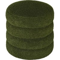 Tabouret rond teddy – Charge 120kg, Ø40x45 cm, vert