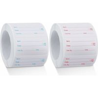 Étiquettes Alimentaires Solubles - Papier Couché - Pour Conservation Alimentaire Maison Restaurant - Rouge Bleu - 1000 Pièces (2 Rouleaux)