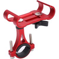 Support de téléphone rotatif pour vélo, fixation sur guidon, rotation à 360°, compatible avec les smartphones de 3,5 à 6,5 pouces (rouge).