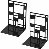 Set di fermalibri Ulisem, fermalibri in metallo, fermalibri neri, fermalibri di design, base antiscivolo per mensole, ideali per bambini, ufficio, scuola, soggiorno, libreria e biblioteca.