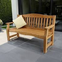 Zest Lara Wooden Garden Park Patio Bench Seat 3 Seater 1.6m & Protective Cover