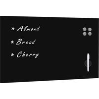 Vidaxl – Tableau magnétique mural en verre trempé 100 x 60 cm – Surface effaçable à sec – Montage facile avec matériel inclus