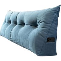 Coussin de dossier en daim, idéal pour lit et canapé, coussin de lecture avec housse amovible 60x50x20 cm