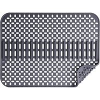 BUNTHAUS Tapis d'évier en silicone - 43 x 32 cm - 1 épaisseur - Passe au lave-vaisselle - Résistant à la chaleur et antidérapant - Gris foncé
