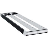 Nimco Nava - Portasciugamani doppio, lunghezza 58 cm, nero opaco/ cromo NA 28061D