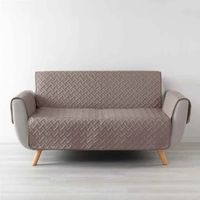 Protège-Canapé Matelassé 279 x 179 cm – Microfibre Unie – LOUNGE Noisette