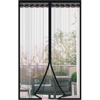 Mosquitera magnética para puertas, cortina mosquitera con cierre magnético, no requiere taladrar, para puertas de balcón, sótanos y terrazas (negra, 80 x 200 cm)