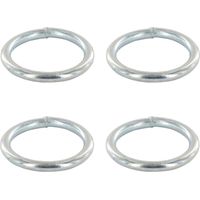 4x Anneau rond soudé en acier zingué A souder Chaîne Câble Argent Bricolage Bâche Piquet Jardin, 8x80mm