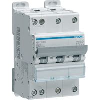Hager – Disjoncteur triphasé + neutre 40A – 6-10kA – Courbe C – 3 modules – Bornes décalées à vis – Pour circuits industriels et tertiaires