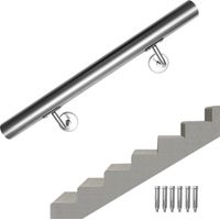 SWANEW Tube et Bar Métallique Courante 110cm Ringhiera per esterni e interni in acciaio inox con attacco