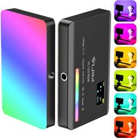 VL120 RGB Lumière vidéo, Panneau Lumineux LED Portable pour caméra 0-360 Full Color, CRI 95+ 2500-9000K LED 3100mAh Rechargeable Eclairage DSLR pour Vlogging, Photographie, Vidéo Conférence