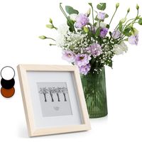 Casa Chic Cadre Photo, Cadre Photo Carré en Bois de 23x23 cm, Cadres Photo, Porte Photo Mural, Cadre Decoration Murale Pele Mele, Affichage Vertical/Horizontal, avec Protection Verre et Passe Partout