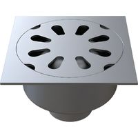 Edelstahl-Geräte-Siphon 247x247 mm, vertikaler Ausgang 100 mm