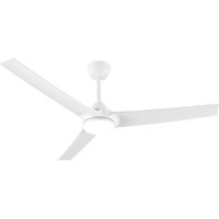 Parrot Uncle 132cm Ceiling Fan with Light, Silent Reversible DC Motor Fan, 3 Colour LED, 6 Speeds, Remote Control with Timer, Modern White Ceiling Fan for Bedroom & Living Room
