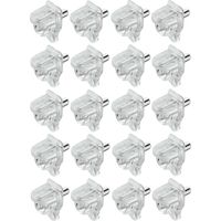 Cyclingcolors – Lot de 20 taquets plastiques transparents à tenon acier 3mm – Capacité de charge 2kg par pièce – Pour tablette bois ou verre meuble étagère