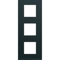Plaque gallery plastique peint 3 postes verticale 71mm night HAGER WXP0243