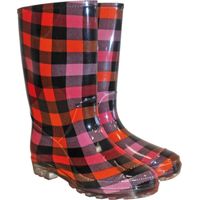 Damen Gummistiefel PVC Karomuster 41