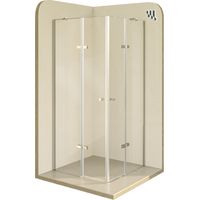 Mampara de Ducha Alice 105x105x190cm REVERSIBLE Puerta abatible, Ajuste 104,3-106,3x104,3-106,3cm Perfiles Cromados, Cristal transparente 6mm